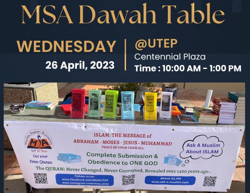 MSA Iftar and Dawah Table 04/18/23