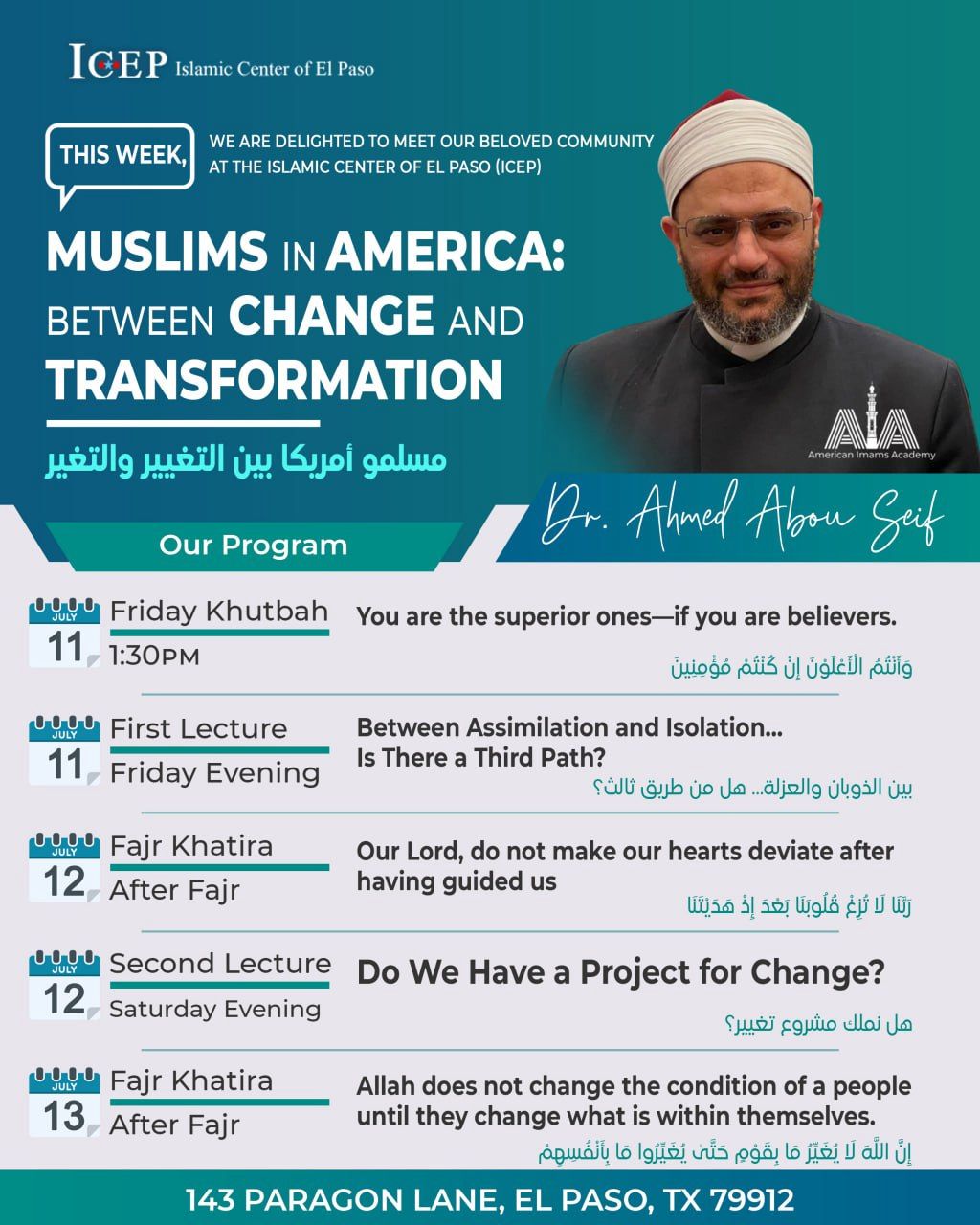 Dr. Ahmed Abu Seif Programs 2025