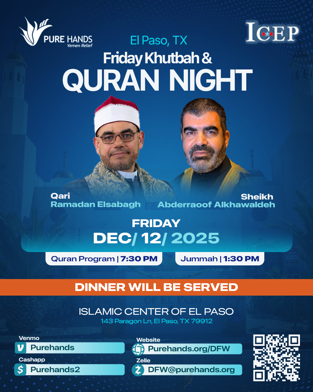 Pure Hands Fundraiser and Dinner December 12th 2025