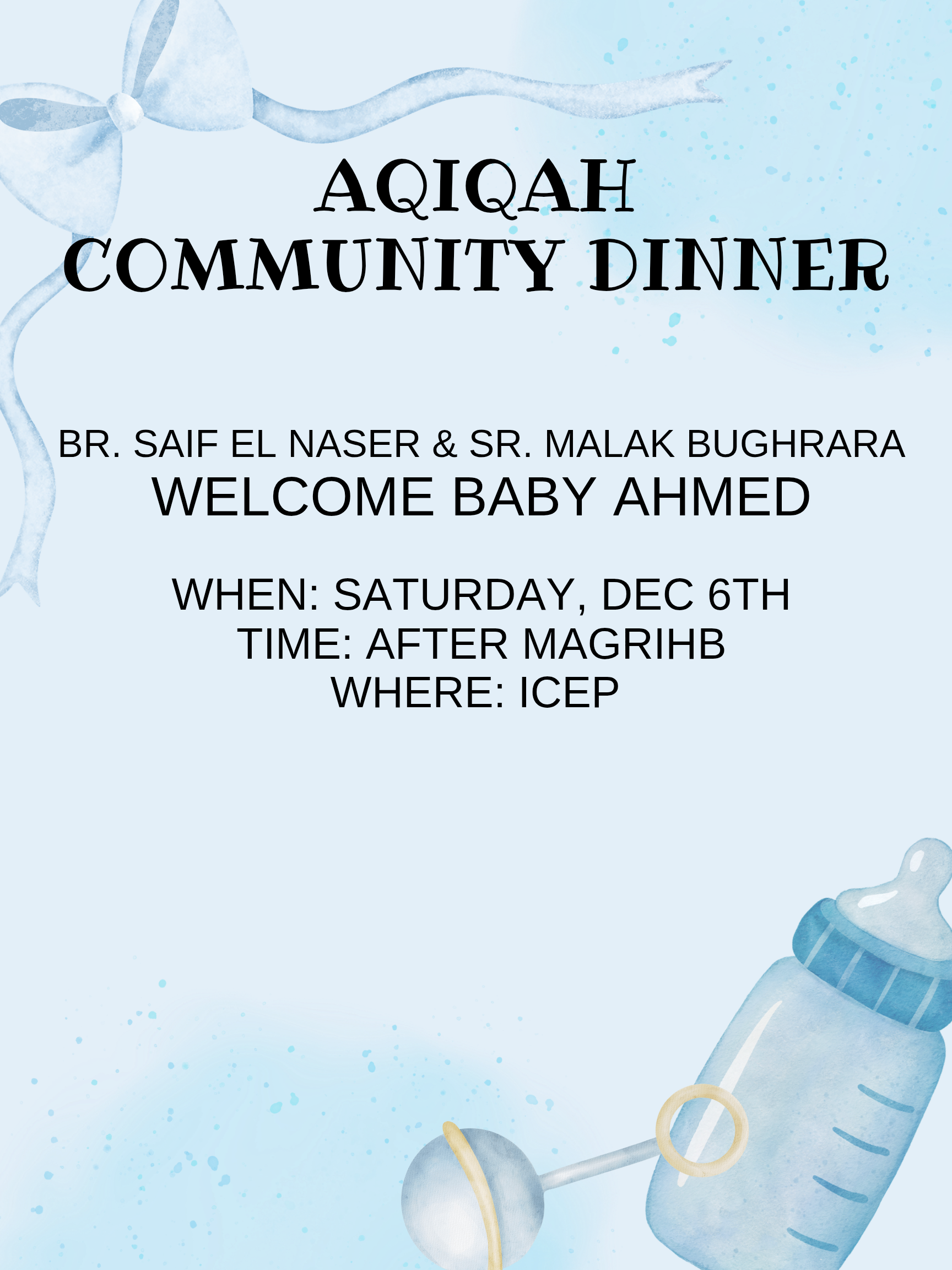 Community Aqiqah Diner December 6th 2025